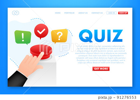 Quiz logo with speech bubble symbols, concept of questionnaire show sing, quiz button, question competition. Vector illustration Quiz logo with speech bubble symbols, concept of questionnaire show sing, quiz button, question competition. Vector illustration 91276553