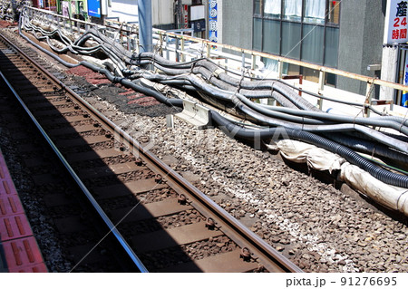 山手線　線路沿い　ケーブル 91276695
