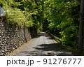 石垣の続く5月の道 91276777