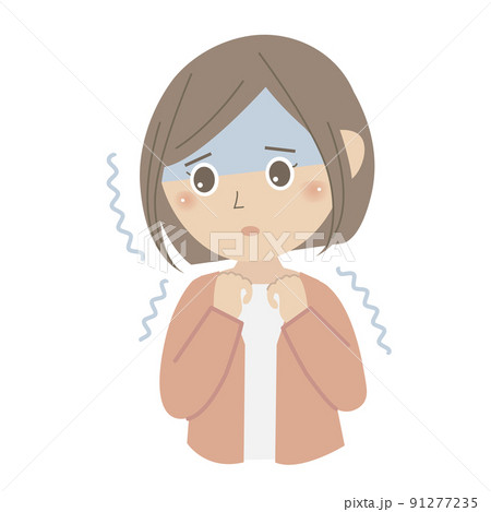 怯えて震えている女性 91277235