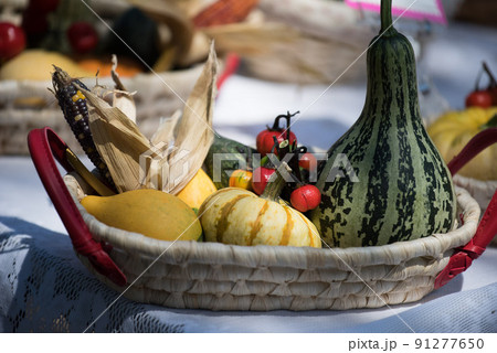 朝採れの野菜、新鮮ですよ 91277650