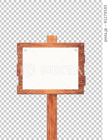 Wooden signboard watercolor painting 91278585