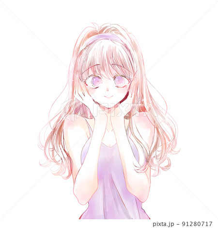 うっとりしている女性 キラキラ うっとりしている女性 キラキラ 91280717