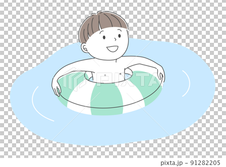 Illustration material of boy playing with a float 91282205