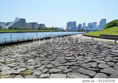 石川島公園と越中島と晴海運河　東京の町並 91283038