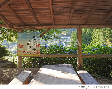 福岡県八女市星野村の天空の里鹿里の棚田展望所 福岡県八女市星野村の天空の里鹿里の棚田展望所 91290421