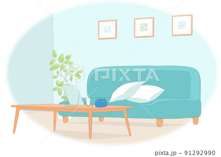 おしゃれな部屋のインテリアイラスト 91292990