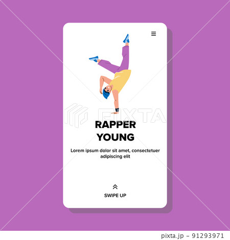 Rapper Young Boy Dancing Hip Hop Dance Vector Rapper Young Boy Dancing Hip Hop Dance Vector 91293971