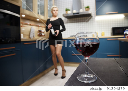 glass of wine is on the table glass of wine is on the table 91294879