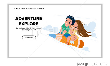 Adventure Explore Schoolchildren Together Vector Adventure Explore Schoolchildren Together Vector 91294895