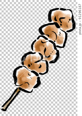 唐揚げ串(5個刺し)のイラスト 唐揚げ串(5個刺し)のイラスト 91296187