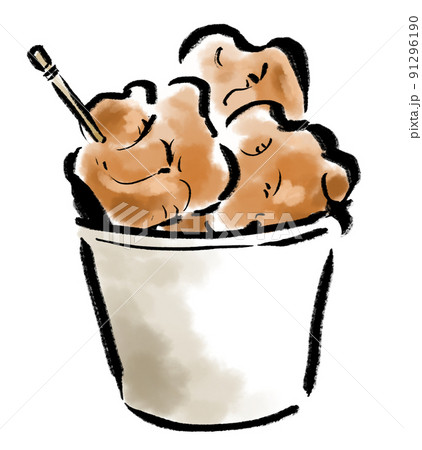 カップに入った唐揚げのイラスト 91296190
