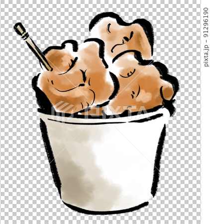 カップに入った唐揚げのイラスト 91296190