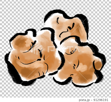からあげ（3個）のイラスト 91296191