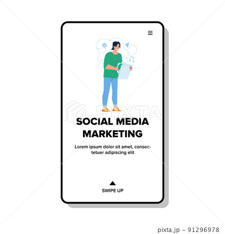 Social Media Marketing Developing Manager Vector 91296978