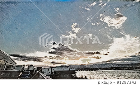 青空と湖 91297342