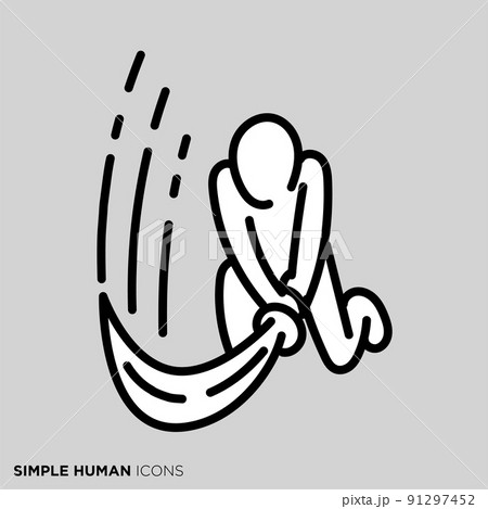 シンプルな人間のアイコンシリーズ　「斬る人」 91297452