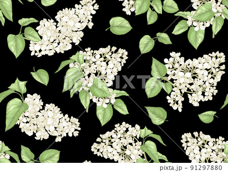 Seamless background with lilac flowers. Vector illustration 91297880