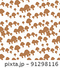 きのこ　パターンテクスチャ　背景 91298116