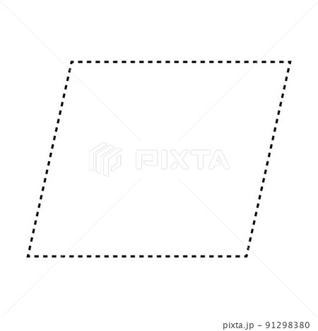 Parallelogram shape dashed symbol vector icon for creative graphic design ui element in a pictogram illustration 91298380
