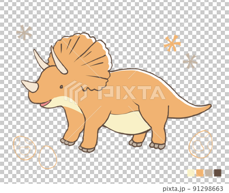 Plush-style cute triceratops Plush-style cute triceratops 91298663