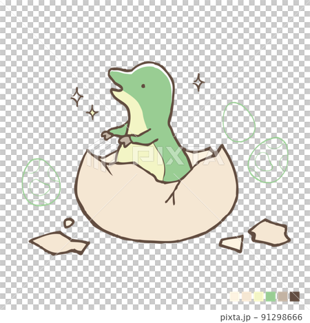 Plush-style cute dinosaur baby 91298666