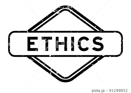 Grunge black ethics word rubber seal stamp on white background 91299052