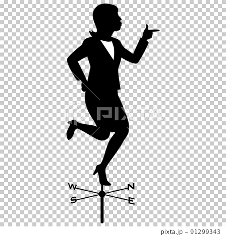 風見鶏な女性ビジネスマン 風見鶏な女性ビジネスマン 91299343