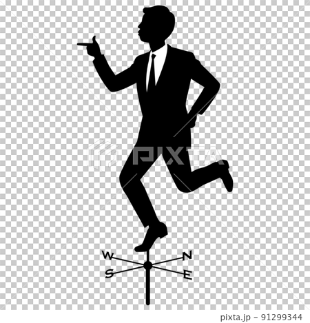 風見鶏な男性ビジネスマン 風見鶏な男性ビジネスマン 91299344
