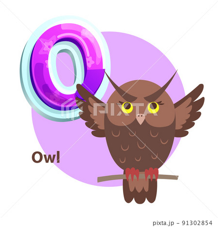 Owl for O Letter Cartoon Alphabet for Children 91302854