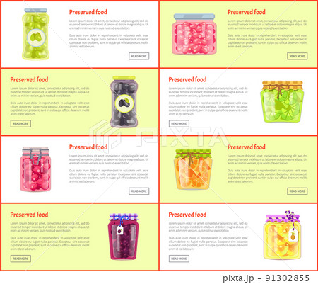 Preserved Food Banners Set of Canned Products 91302855