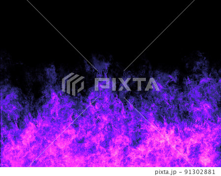 黒地に紫色の炎のエフェクトの背景 91302881