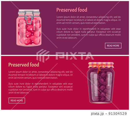 Preserved Food Banners with Fruit and Vegetable Preserved Food Banners with Fruit and Vegetable 91304529