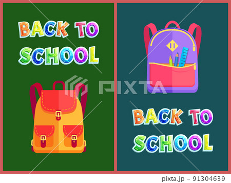 Back to School Set of Satchels Vector Illustration 91304639