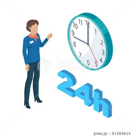 Manager Person and Clock Set Vector Illustration Manager Person and Clock Set Vector Illustration 91304814