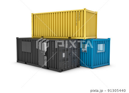3d rendering of Converted old shipping container, clipping path included 91305440