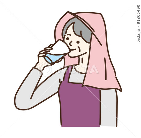 水分補給 熱中症 熱中症対策 女性 イラスト 水分補給 熱中症 熱中症対策 女性 イラスト 91305490