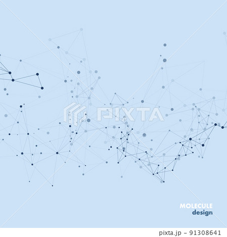 Vector connect line and dot. Geometric triangle concept. Abstract digital technology. Chemistry molecular element 91308641