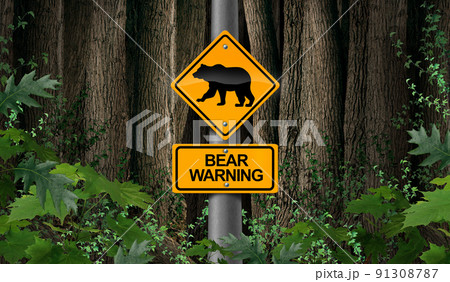 Bear Warning Sign 91308787