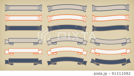 レトロなデザインの横長ラベルセット。 91311092