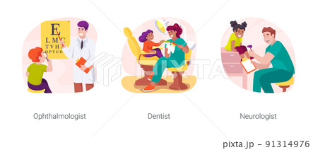 Visit specialist isolated cartoon vector illustration set 91314976