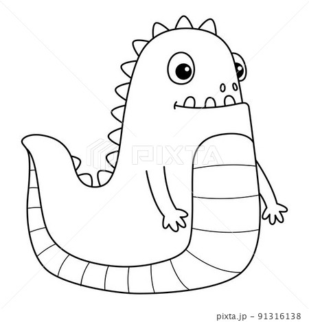 Monster Crocodile Coloring Page for Kids Monster Crocodile Coloring Page for Kids 91316138