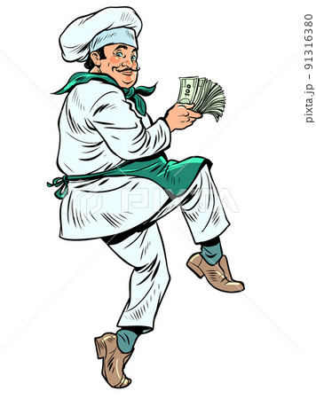 chef with cash, restaurant business, delicious food economy chef with cash, restaurant business, delicious food economy 91316380