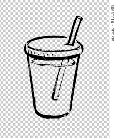 シンプルイラスト 墨絵 ペン画 アイスコーヒー シンプルイラスト 墨絵 ペン画 アイスコーヒー 91319989