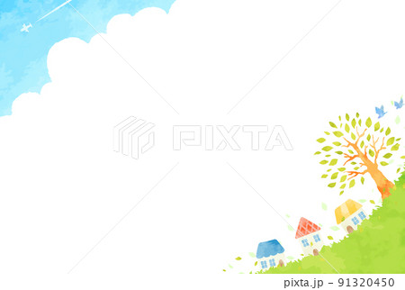 穏やかな街並みの風景イラスト 穏やかな街並みの風景イラスト 91320450