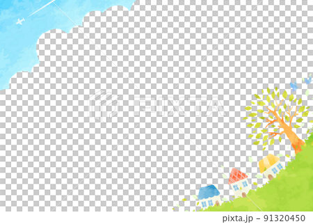 穏やかな街並みの風景イラスト 穏やかな街並みの風景イラスト 91320450