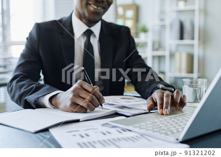 Successful Black Businessman Working Successful Black Businessman Working 91321202