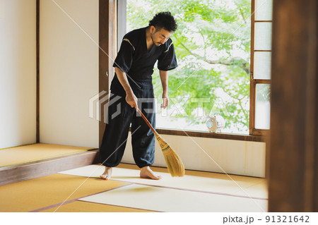 和室　男性　甚平　座敷箒 91321642