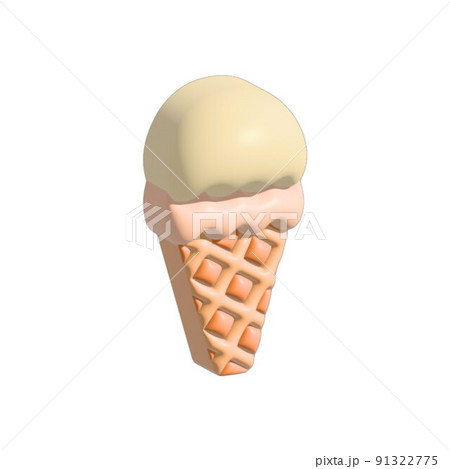 ice cream cone isolated. 3d ice cream cone icon in summer. ice cream cone isolated. 3d ice cream cone icon in summer. 91322775