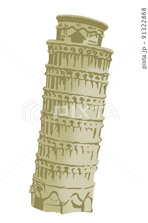 イタリアのピサの斜塔のイラスト 91322868